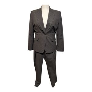 Tahari Women’s Brown Pinstripe Two-Piece Pant Suit